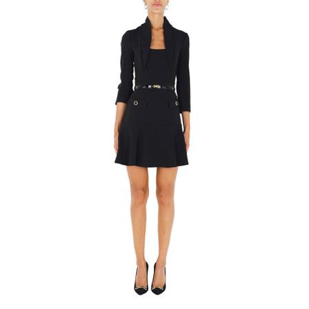 Elisabetta Franchi, Dress With Flared Skirt And Bolero Zwart, Dames, Maat:S