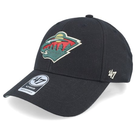 47 Brand - NHL Schwarz adjustable Cap - Minnesota Wild Mvp Black Adjustable @ Hatstore