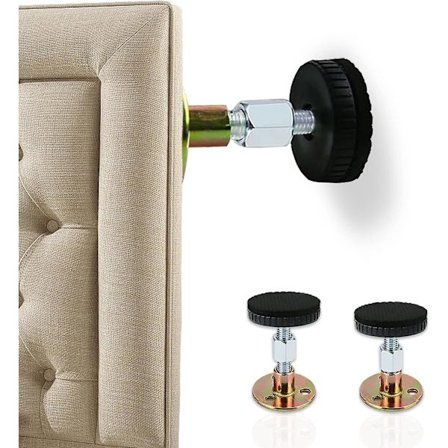 2 st sänggavelproppar, sängram anti-shake verktyg justerbar sängavståndsskruvar soffa distanser soffa distans för vägg (2 st: 30-65 mm)