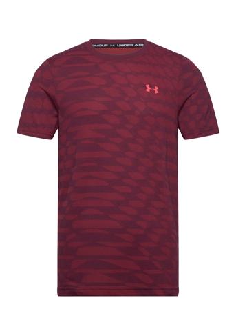 Ua Seamless Ripple Ss T-shirts Short-sleeved Burgunder Under Armour*Betinget Tilbud
