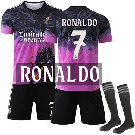Real Madrid Ronaldo #7 2025/2026 Special Edition Lyhythihainen Lasten Jalkapallopaita/Shortsit/Sukat Setti Nuorten Lasten Koot