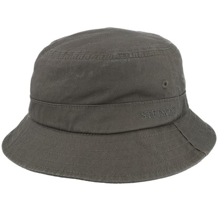 Stetson - Grønn bucket Hatt - Bucket Cotton Twill Military Olive Bucket @ Hatstore