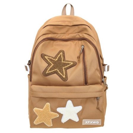 Trendy Y2K Design Studenterrygsæk med Flere Rum Nylon Studenterrygsæk Letvægts til Bøger Laptop & M