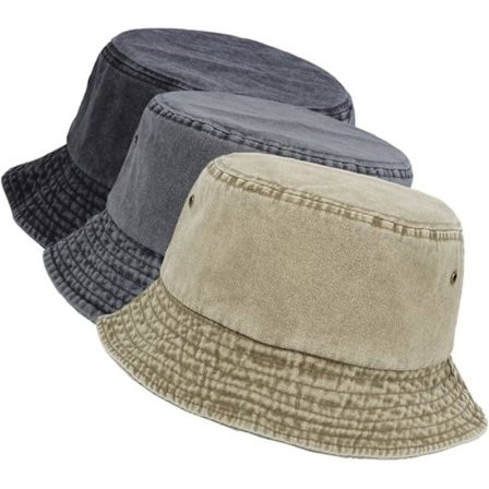 3-pack tvättade bomulls bucket hats hopfällbara sommarhattar utomhus resor strand solhatt enfärgad för män kvinnor