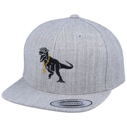 Kiddo Cap - Grå snapback Keps - Kids Thug Life T-Rex Heather Grey Snapback @ Hatstore