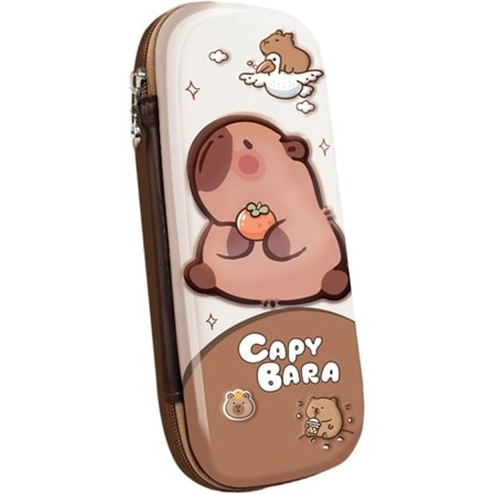 Tegneserie penalhus med flere rom og glidelås, penalhus med stor kapasitet, oppbevaringsboks for student skrivesaker