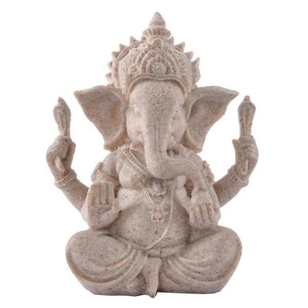Sandstein Elefant Statue Ganesha Buddha Skulptur Staty Hindu Buddhisme Hjeminnredning A