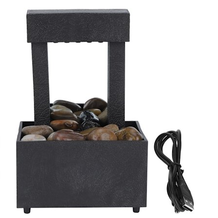 USB LED innendørs vannfontene Opplyst vannfall bordfontene med steiner for kontorinredning