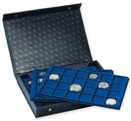 Møntkassette til 4 møntindsatser - Blå - Leuchtturm