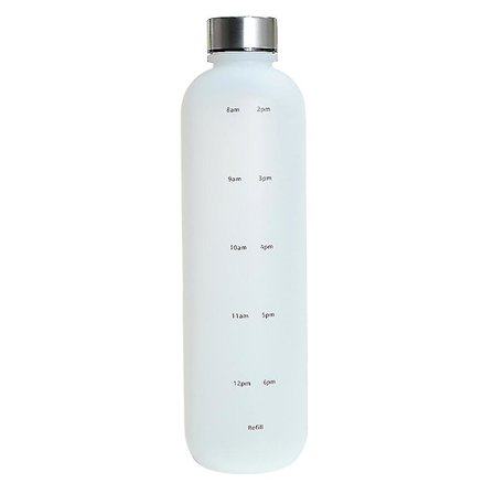 Motiverende vandflaske med tidsmarkør, lækagesikker udendørs drikkeflaske