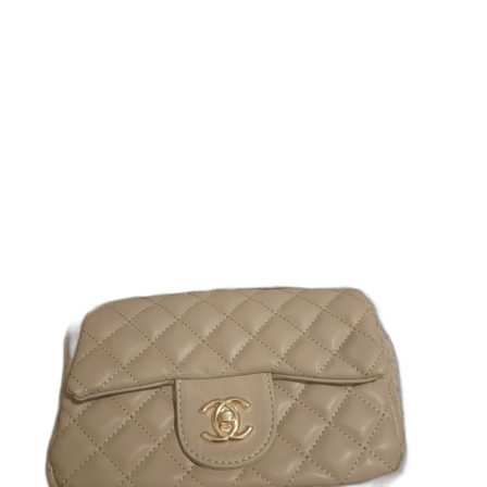 Beige quiltad väska