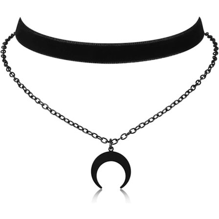 |NN| Gotisk Choker, Chokerhalskæde til Kvinder, Sort Fløjl Choker, Lagdelt Halskæde, Goth Smykker til Kvinder