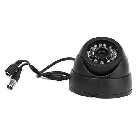 Svart Övervakningskamera PAL 1/3" CMOS 700TVL 24 LED IR Cut 3.6mm Säkerhet Inomhus Dome CCTV Kamera [db]