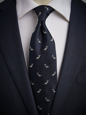 John Henric Men's Blaue Grenadine Krawatte Size 7,5