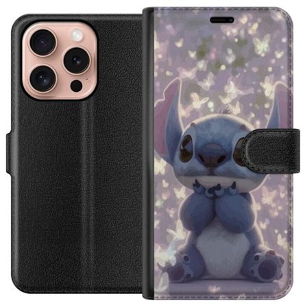 Kompatibelt Plånboksfodral till Apple Apple iPhone 16 Pro Stitch söt kawaii fjärilar ljus magisk Disney