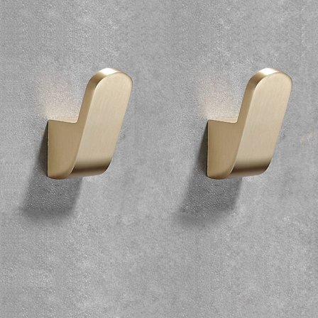 Badeværelseskrog Sæt med 2 Enkelt Håndklædekroge Til Badeværelse, Køkken, Badekåbe, Frakke, Hat, Væg Krog Med Skruer, Guld