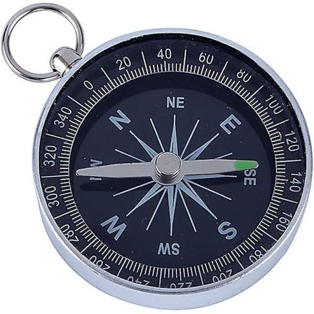 Kompas med hvid urskive, 45 mm aluminium lommekompas høj præcision overlevelseskompas til udendørs camping, sportsnavigation