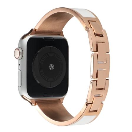 Apple Watch (41mm) klockarmband i rostfritt stål med kedjesplits - Vit Vit