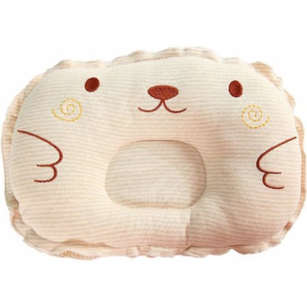 Baby huvudkudde; söt tecknad film; mjuk och bekväm Bomull huvud- och nackstöd amning sovkudde lämplig; för 0-12 månader baby