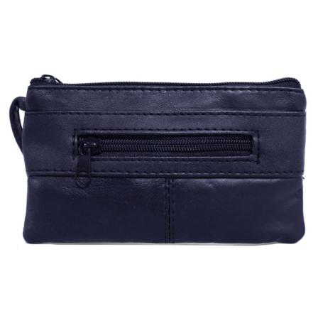 Blå Handledsväska I Lammnappa Läder