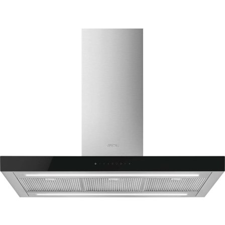 Smeg KBTI9L4VN fritthengende ventilator 90 cm, rustfritt stål/glas