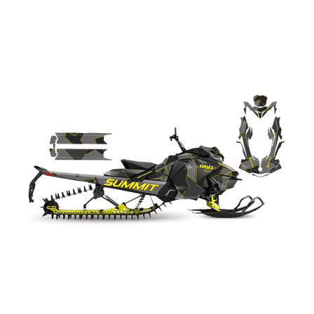 Dekalkit SweTown Karu Gul - Ski-Doo Summit X 850 E-Tec 165 2017-2023