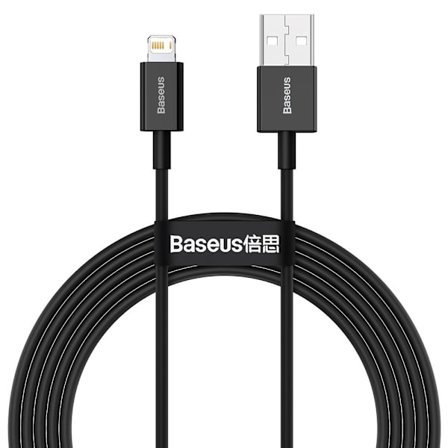 Baseus Superior Fast Charge USB-A to Lightning Cable, 2.4A, 2m - Black