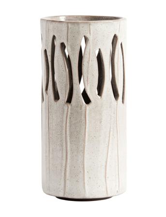 Gaia Lantern Home Decoration Candlesticks & Tealight Holders Indoor Lanterns Creme Muubs
