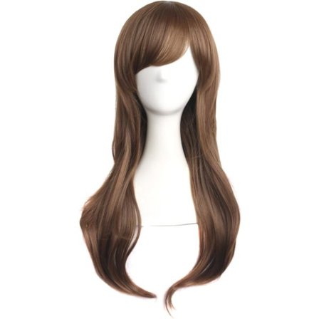 28 tommer/70 cm kvinder side pandehår lang krøllet hår Cosplay paryk til kvinder pige