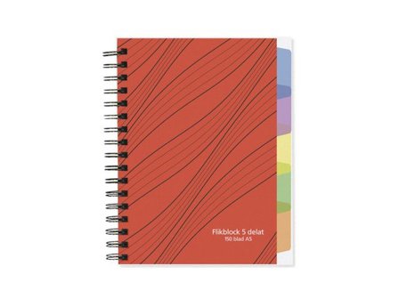 Ant.block A5 70g 150 blad med 5 avdelare - Lyreco - Kontorsmaterial - Block och anteckningsböcker - Anteckningsblock