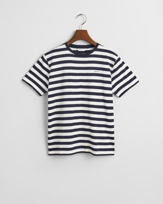 GANT - Stripete shield t-skjorte til ungdom, unisex evening blue