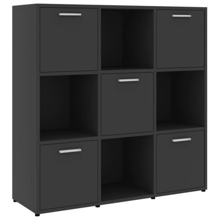 Vidaxl Bokhylla Grå 90x30x90 Cm Konstruerat Trä Grå