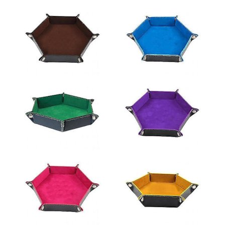 6x Hexagon Terningbakker Terningrulleskuffe Bord Hjem Stue Læderbakke