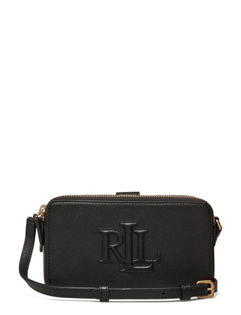 Leather Medium Witley Crossbody Wallet Black Lauren Ralph Lauren