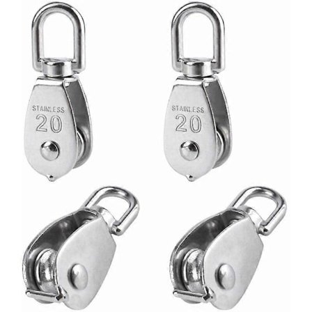 4 Stycken 20mm Enkel Hjul Rostfritt Stål Hjul Lyft Hjul Kapacitet - Silver