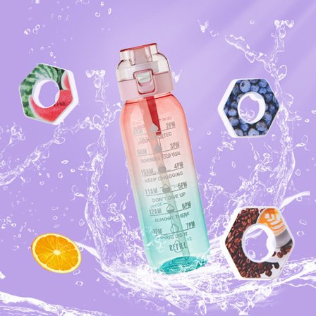 1000 ml luftvannflaske med 5 smaksatte drikkepods, 0 sukker, 0 kalorier, nye smaker