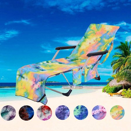 Mikrofiber Strandstol Betræk med Opbevaringslommer til Svømning Po