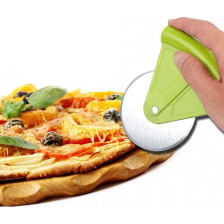 Pizzaleikkuri, ruostumattomasta teräksestä valmistettu pizzaleikkuri, pyöreä pizzaleikkuri