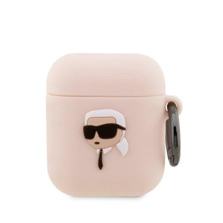 Karl Lagerfeld KLA2RUNIKP AirPods 1/2 cover pink/pink Silikone Karl Head 3D