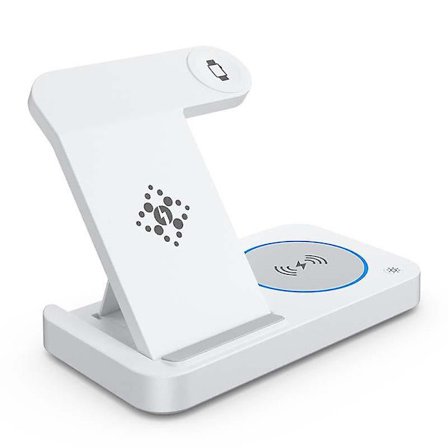 B-18 Fällbar Magnetisk Trådlös Laddare Klocka Hörlurar Telefon Laddningsdocka Stativ