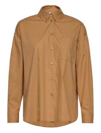 Bethany Lilly Wide Blouse Långärmad Skjorta Brun IVY OAK