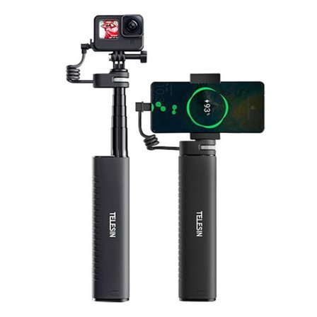 TELESIN Power grip selfiesticka (med powerbank) TE-CSS-001