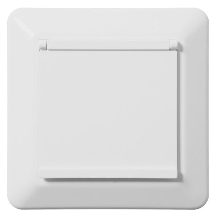 Elko EKO30121 Vägguttag renvit, 1-vägs, med lock, Strömbrytare & vägguttag