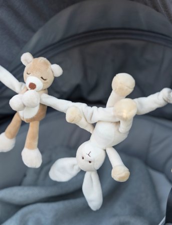 Teddykompaniet Diinglisar, Vagnhänge, Nalle Och Kanin - Multi/patterned - 40 CM