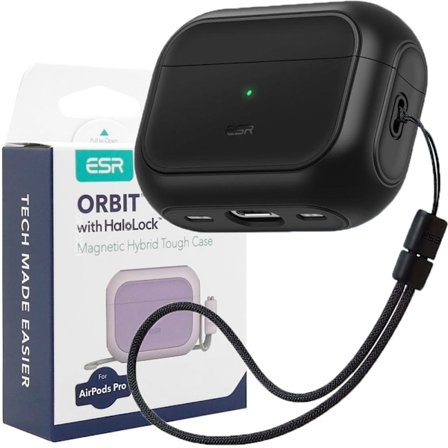 ESR ORBIT HALOLOCK MAGSAFE APPLE AIRPODS PRO 1/2 SVART