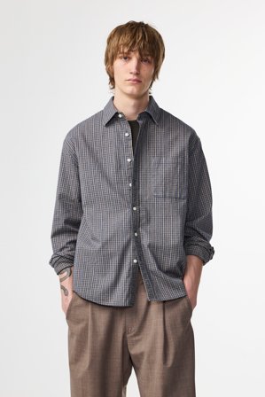 NN.07 Deon Hemd Herren Blau Bio-Baumwolle