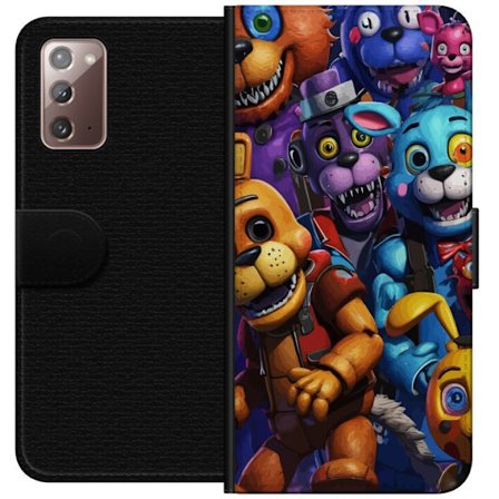 Kompatibelt Plånboksfodral till Samsung Samsung Galaxy Note20 Färgstarka animatroniska figurer inspirerade av Five Nights at Freddy’s, intensiv bl