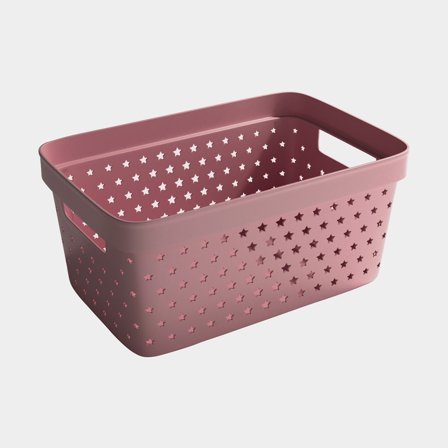 Cesta de almacenamiento de plástico Nordiska Plast Store It Star Basket, rosa viejo, 263 x 174 x 120 mm, 4.5 litros