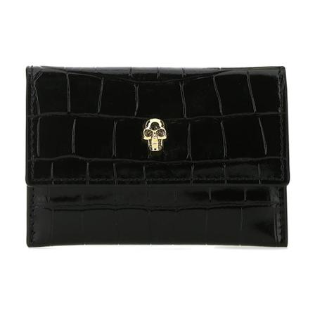 Alexander McQueen, Skull Bifold Card Holder Czarny, Kobieta, Rozmiar: ONE Size