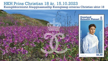 Grønland - Prins Christian 18 år - Postfrisk miniark